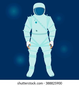 Astronaut in a spacesuit and helmet. Vector illustration