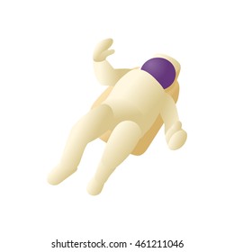 Astronaut in spacesuit icon in cartoon style on a white background