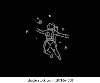 Astronaut in spacesuit icon, Vector Design illustration.