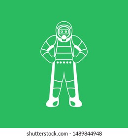 Astronaut in spacesuit on green back ground., VECTOR