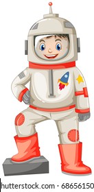 Astronaut in spacesuit on white background illustration