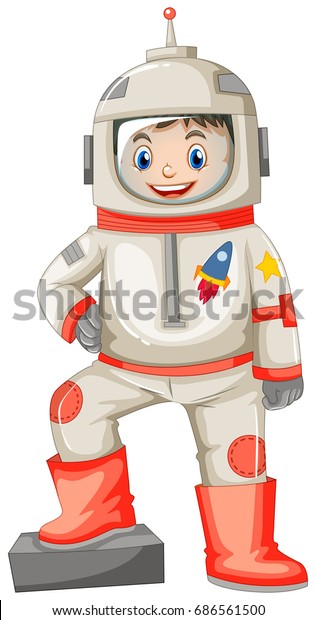 Astronaut Spacesuit On White Background Illustration Stock Vector ...