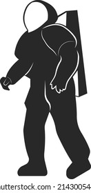 An astronaut in a spacesuit. A protective suit in space. Vector image isolated on a white background.