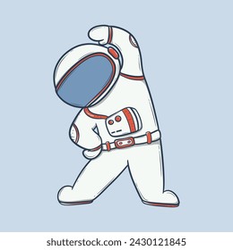 astronaut in a spacesuit standing with a confident pose