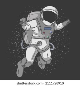 Astronaut in spacesuit, vector illustration
