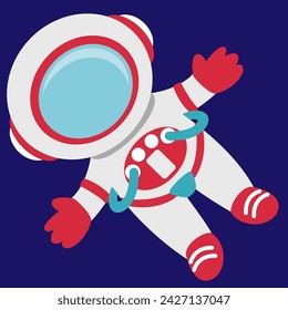 astronaut in spacesuit vector illustration