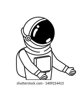 astronaut with spacesuit in white background