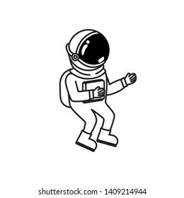 astronaut with spacesuit in white background