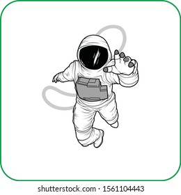 astronaut with spacesuit in white background icon vector