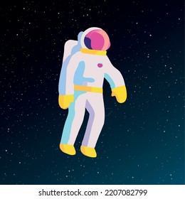An astronaut with special astronaut suit among the stars in space