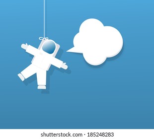 Astronaut mit Sprachblase