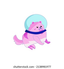 Astronaut spitz in a spacesuit helmet Cartoon vector illustration on white background