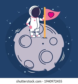 astronaut standing on the moon