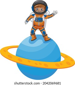 Astronaut standing on a planet  illustration