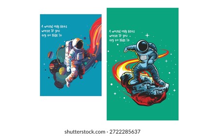 ASTRONAUT STAR NOTEBOOK COVER DESIGN