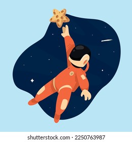 astronaut with star space scene