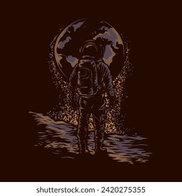 an astronaut stares not a vector