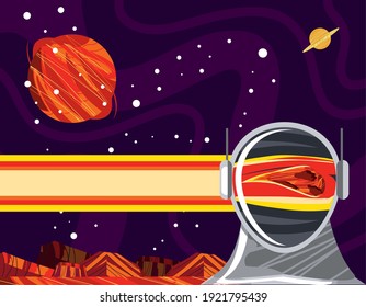 astronauta estrella de la superficie del cielo planeta abstart estilo vectorial ilustración