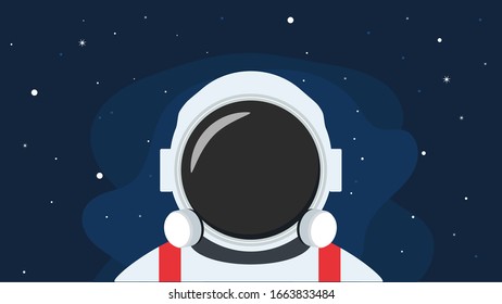 Astronaut with stars background and sky deep blue, man at the space, Concept triumphant, dreamy, persistent. business man.