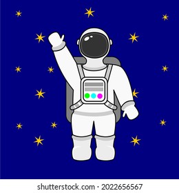 A astronaut with stars background vector