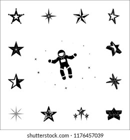 astronaut and stars icon. Stars icons universal set for web and mobile