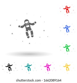 astronaut and stars multi color style icon. Simple glyph, flat vector of star icons for ui and ux, website or mobile application