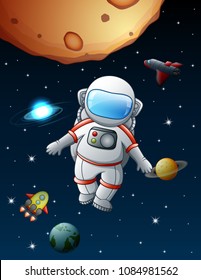 The astronaut are stay in space