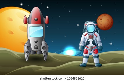 The astronaut are stay in space