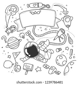astronaut sticker doodle