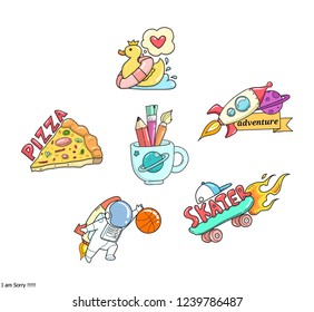 astronaut sticker doodle