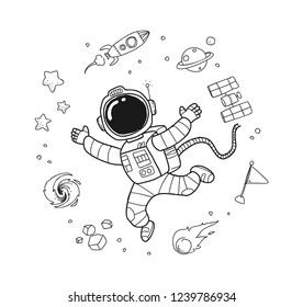 astronaut sticker doodle