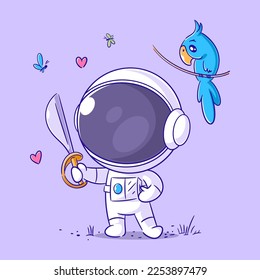Astronaut stylized as a pirate