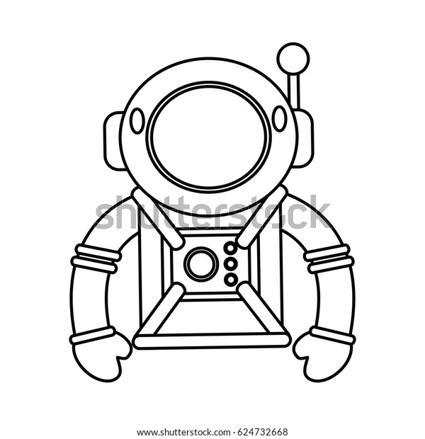 Astronaut Suit Helmet Space Outline Stock Vector (Royalty Free) 624732668