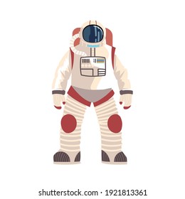 astronaut in suit and helmet uniform space detailed vector icon illustration