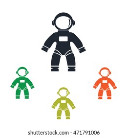 Astronaut suit icon on the background