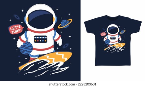 Cartoon-T-Shirt-Design des Astronauten