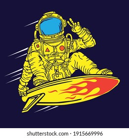 Astronaut Surfing Outer Space Surfer 