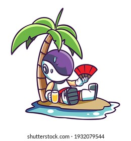 Astronaut Take a nap on the beach
