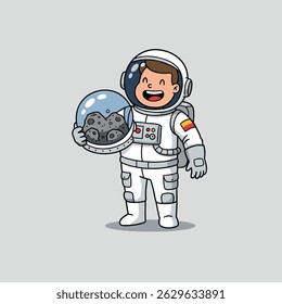 An astronaut taking a selfie with the Earth behind them.