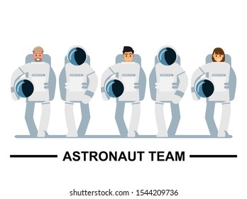 Astronaut team,Business People teamwork New market concept,Vector illustration cartoon character.