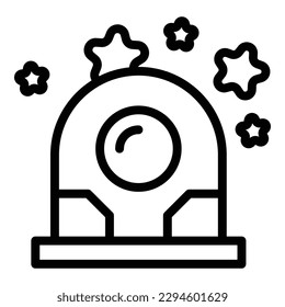 Astronaut telescope icon outline vector. Alien ufo. Cute ship