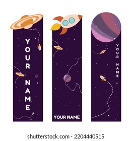 Astronaut Theme Book Mark Vector Design