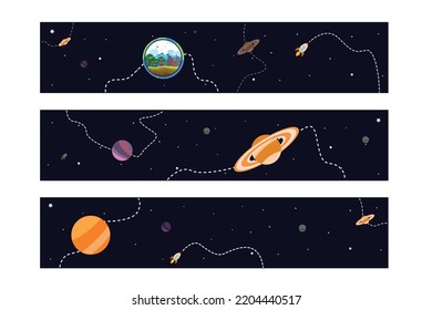 Astronaut Theme Book Mark Vector Design