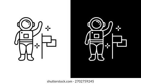 Astronaut Training White Icon Set Design