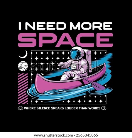 astronaut t-shirt vector design with text 
