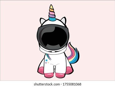 astronaut unicorn vector design han drawn