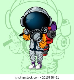 THE ASTRONAUT WITH URBAN STYLE AND BIG SPRAY PAINT IN THE BACK