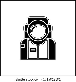 Astronaut User black icon vector illustration