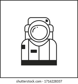 Astronaut User black icon vector illustration