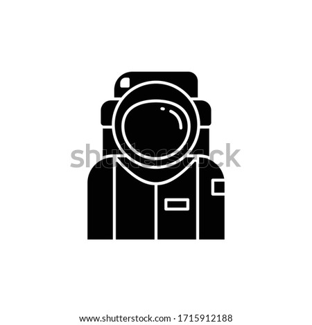 Astronaut User black icon vector illustration